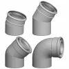 WOLF Luft-/Abgasrohr-Bogen Konzentrisch Weiß Steckbar – DN 80/125 – 45° (Set Mit 2 Stk.) 7